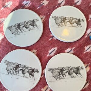 Bernie Brown Set of Four Horse Print Coasters